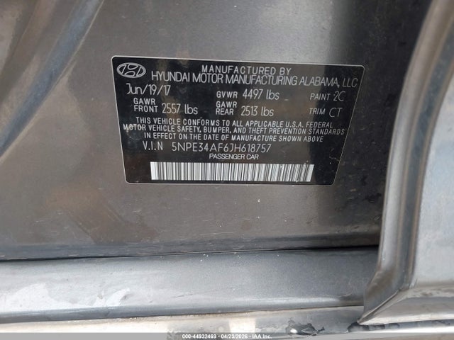 44932469 :رقم المزاد ، 5NPE34AF6JH618757 vin ، 2018 Hyundai Sonata Sport مزاد بيع