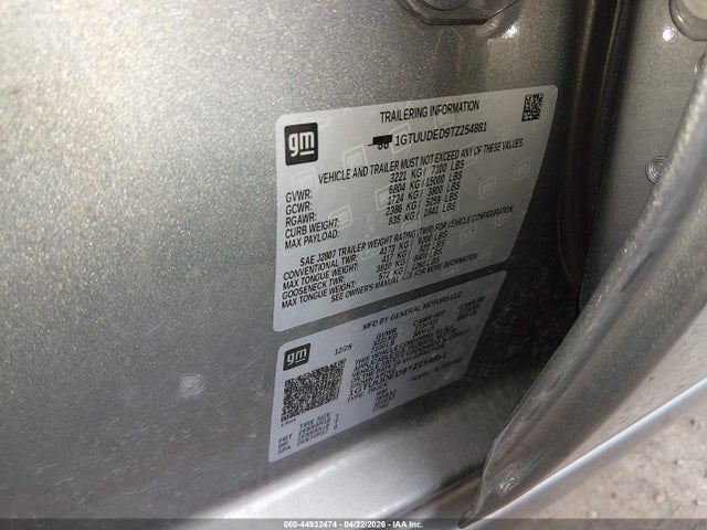 Aukcja sprzedaży 2026 Gmc Sierra 1500 , Short Bed, Slt, 4wd, vin: 1GTUUDED9TZ254881, numer aukcji: 44932474