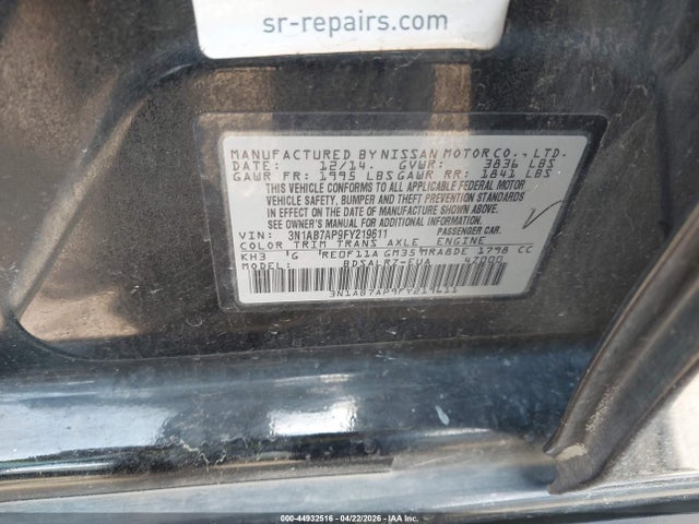 3N1AB7AP9FY219611 Nissan SENTRA SR