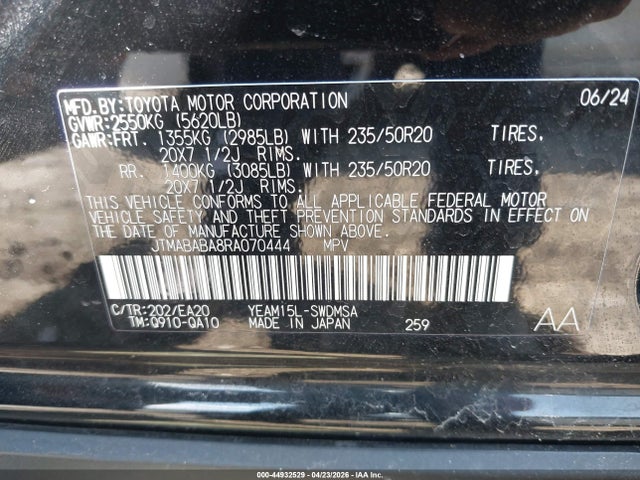 Aukcja sprzedaży 2024 Subaru Solterra Limited, vin: JTMABABA8RA070444, numer aukcji: 44932529