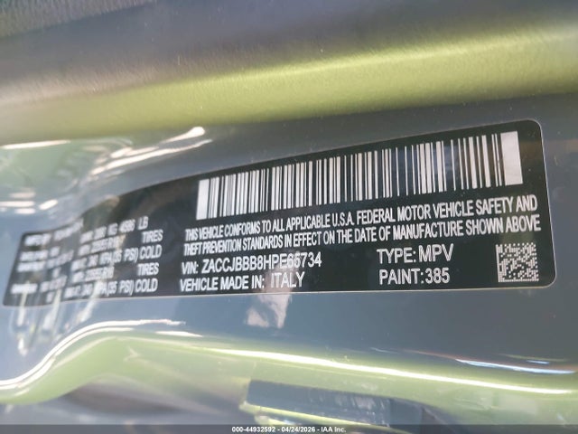 Продаж на аукціоні авто 2017 Jeep Renegade Altitude 4x4, vin: ZACCJBBB8HPE65734, номер лоту: 44932592