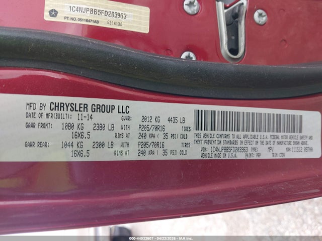 1C4NJPBB5FD203963 Jeep Patriot Sport