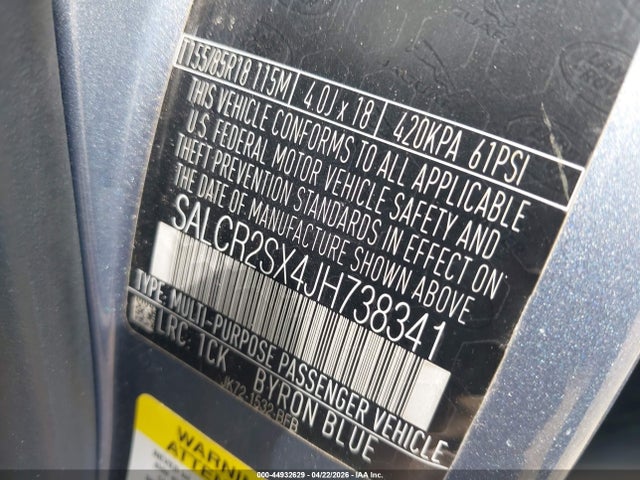 SALCR2SX4JH738341 Land Rover Discovery Sport Hse
