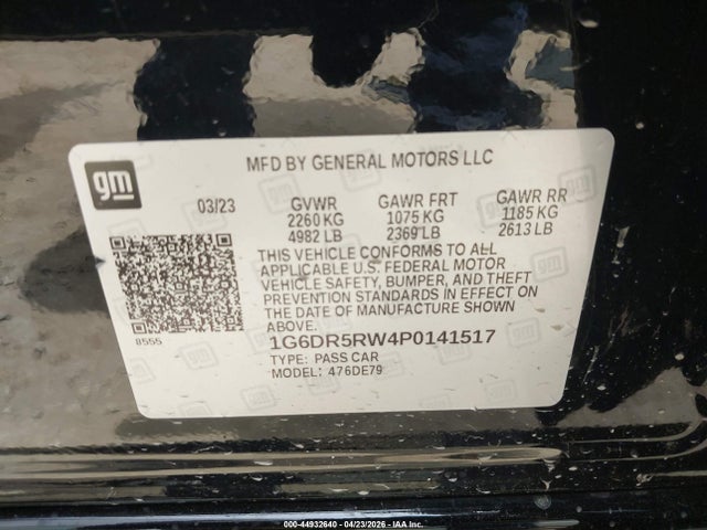 Aukcja sprzedaży 2023 Cadillac Ct5-v V-series, vin: 1G6DR5RW4P0141517, numer aukcji: 44932640