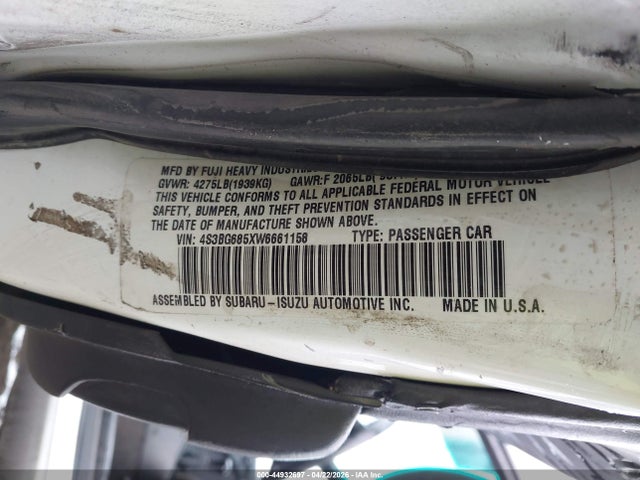 1998 Subaru Legacy Outback/outback Limited/outback Sport მანქანა იყიდება აუქციონზე, vin: 4S3BG685XW6661158, აუქციონის ნომერი: 44932697
