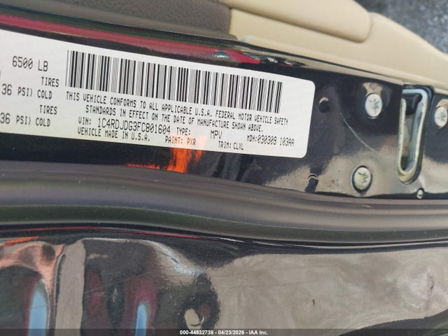 Aukcja sprzedaży 2015 Dodge Durango Limited, vin: 1C4RDJDG3FC801604, numer aukcji: 44932738