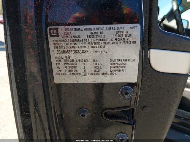 Продаж на аукціоні авто 2008 Chevrolet Hhr Lt, vin: 3GNDA53P08S594332, номер лоту: 44932837