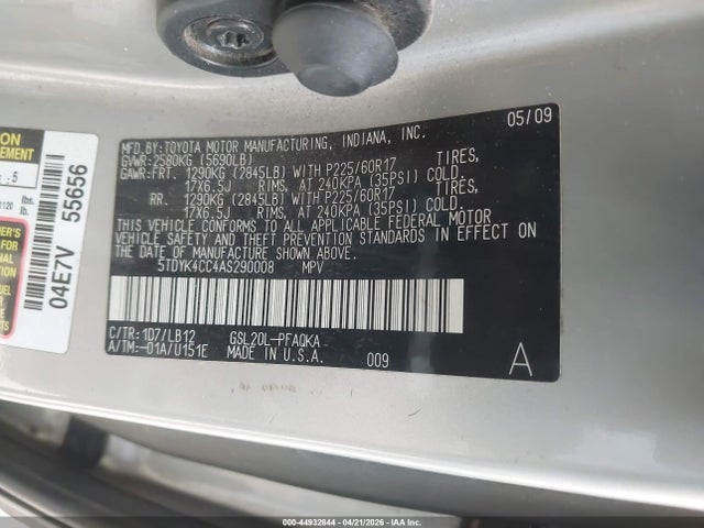 2010 TOYOTA SIENNA 5TDYK4CC4AS290008 Photo 8