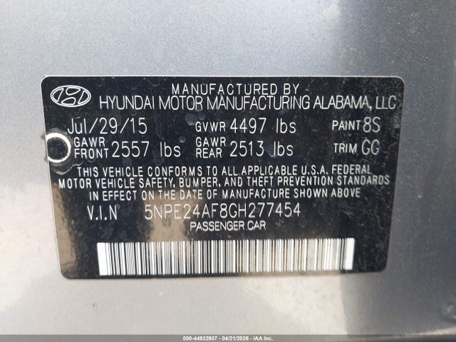 Hyundai SONATA SE 2016 5NPE24AF8GH277454 Image 9