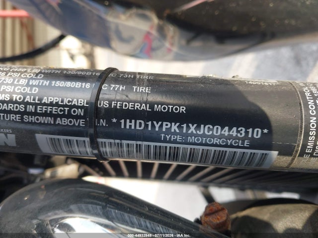 Aukcja sprzedaży 2018 Harley-davidson Flhcs 115th Ann Heritage Cl 114, vin: 1HD1YPK1XJC044310, numer aukcji: 44932948