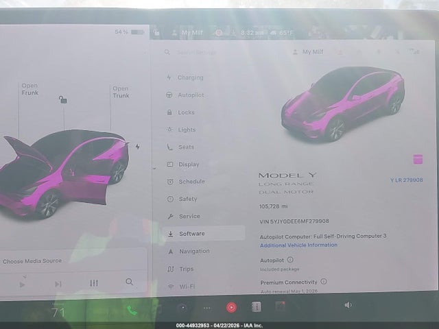 44932953 :رقم المزاد ، 5YJYGDEE6MF279908 vin ، 2021 Tesla Model Y Long Range Dual Motor All-wheel Drive مزاد بيع