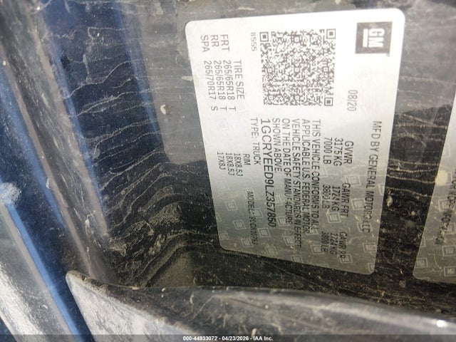 2020 Chevrolet Silverado 1500 4wd  Standard Bed Rst მანქანა იყიდება აუქციონზე, vin: 1GCRYEED9LZ357850, აუქციონის ნომერი: 44933072
