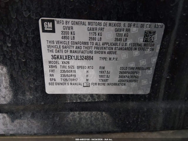 Продажа на аукционе авто 2018 Gmc Terrain Denali, vin: 3GKALXEX1JL324884, номер лота: 44933105
