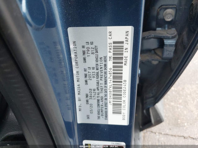 44933224 :رقم المزاد ، JM1DKDB7XL1474856 vin ، 2020 Mazda Cx-3 Sport مزاد بيع