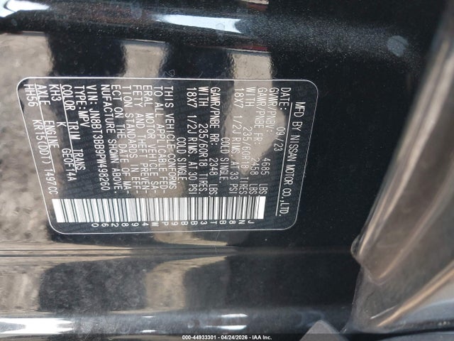 Продаж на аукціоні авто 2023 Nissan Rogue Sv Intelligent Awd, vin: JN8BT3BB9PW498260, номер лоту: 44933301