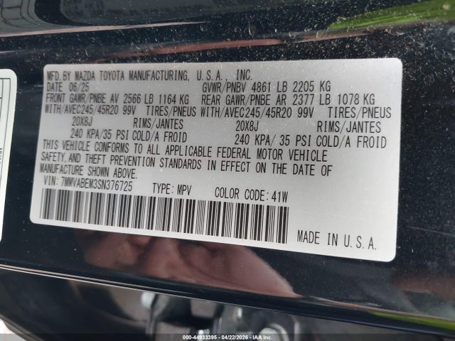 Aukcja sprzedaży 2025 Mazda Cx-50 2.5 S Premium Plus Package, vin: 7MMVABEM3SN376725, numer aukcji: 44933395
