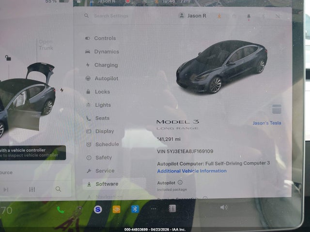 2018 Tesla Model 3 მანქანა იყიდება აუქციონზე, vin: 5YJ3E1EA8JF169109, აუქციონის ნომერი: 44933699