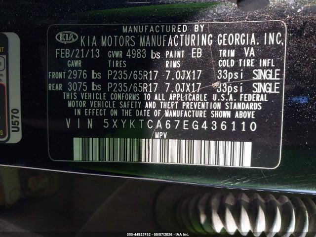 Aukcja sprzedaży 2014 Kia Sorento Lx, vin: 5XYKTCA67EG436110, numer aukcji: 44933752