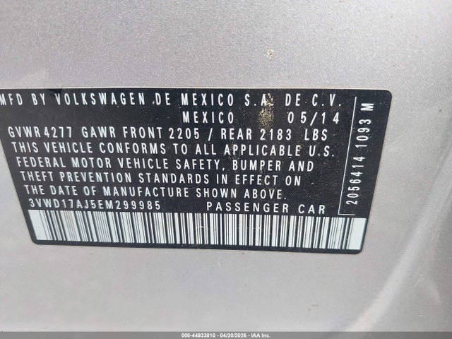 3VWD17AJ5EM299985 Volkswagen Jetta 1.8t Se