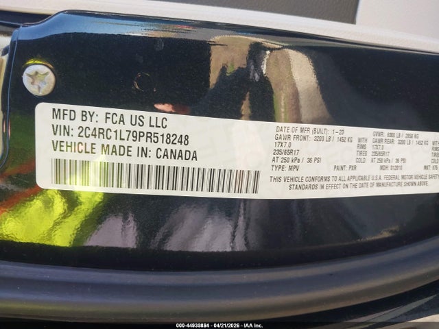 Продаж на аукціоні авто 2023 Chrysler Pacifica Hybrid Touring L, vin: 2C4RC1L79PR518248, номер лоту: 44933854
