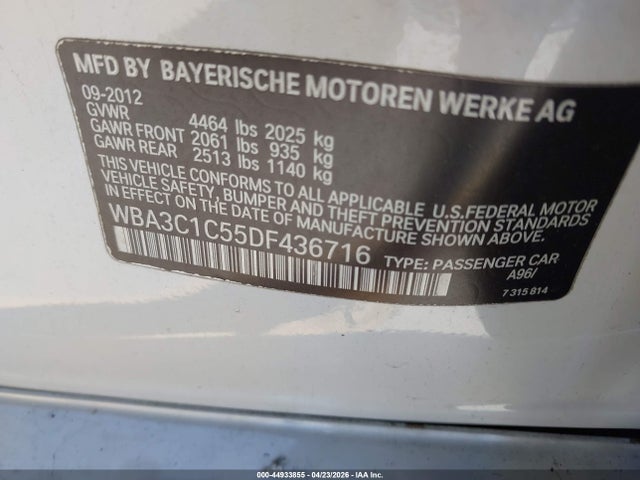 Продажа на аукционе авто 2013 Bmw 328i, vin: WBA3C1C55DF436716, номер лота: 44933855