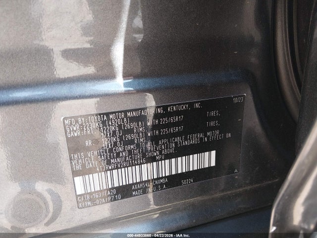 Продажа на аукционе авто 2024 Toyota Rav4 Hybrid Xle, vin: 4T3RWRFV2RU114846, номер лота: 44933860