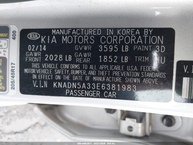 KIA Rio Sx 2014 KNADN5A33E6381983 Image 9