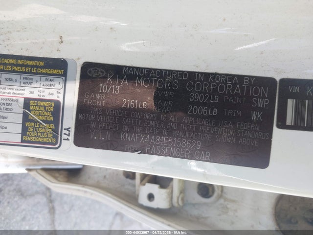 KIA FORTE EX 2014 KNAFX4A81E5158629 Image 9