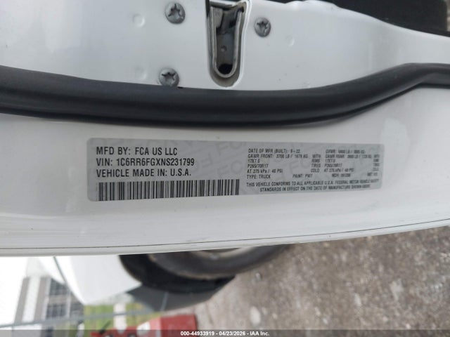 Aukcja sprzedaży 2022 Ram 1500 Classic Tradesman  4x2 6'4 Box, vin: 1C6RR6FGXNS231799, numer aukcji: 44933919
