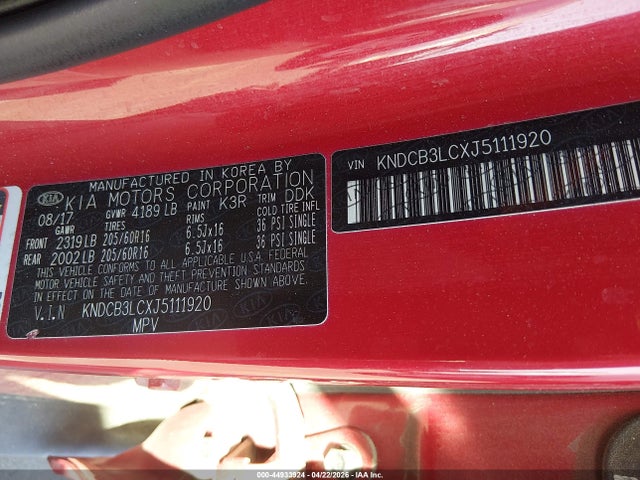 Aukcja sprzedaży 2018 Kia Niro Lx, vin: KNDCB3LCXJ5111920, numer aukcji: 44933924
