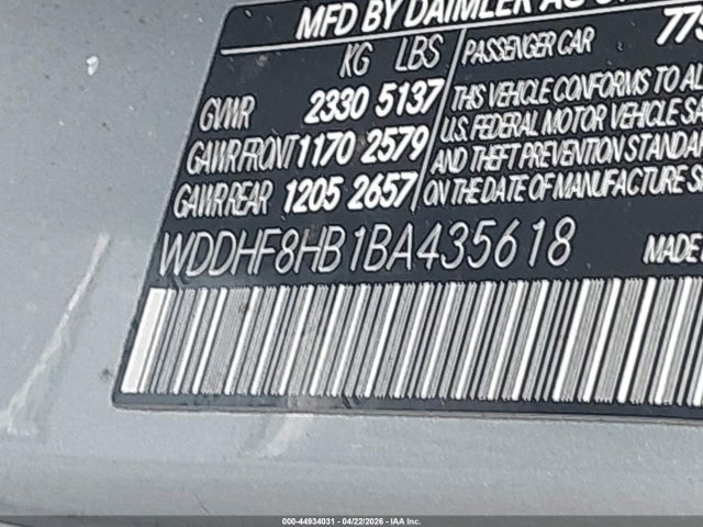 Продажа на аукционе авто 2011 Mercedes-benz E 350 4matic, vin: WDDHF8HB1BA435618, номер лота: 44934031