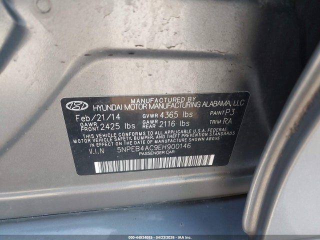 Продаж на аукціоні авто 2014 Hyundai Sonata Gls, vin: 5NPEB4AC9EH900146, номер лоту: 44934089