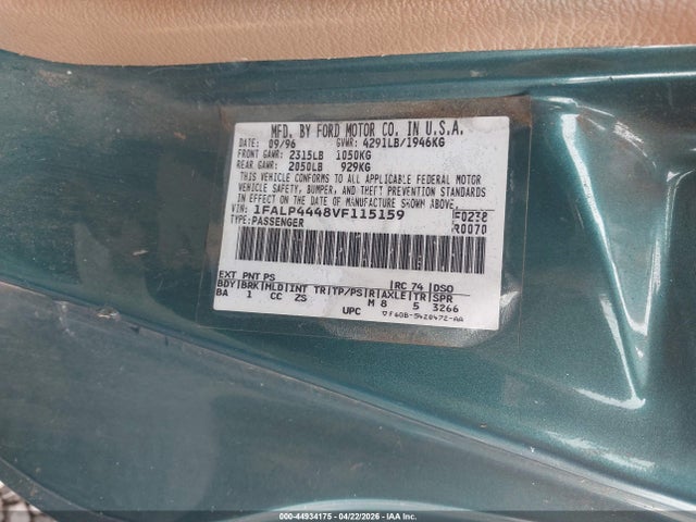 Продажа на аукционе авто 1997 Ford Mustang, vin: 1FALP4448VF115159, номер лота: 44934175