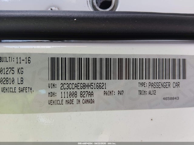 Aukcja sprzedaży 2017 Chrysler 300c, vin: 2C3CCAEG8HH516621, numer aukcji: 44934204