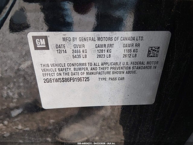 Продаж на аукціоні авто 2015 Cadillac Xts Vsport Platinum, vin: 2G61W5S86F9196725, номер лоту: 44934231