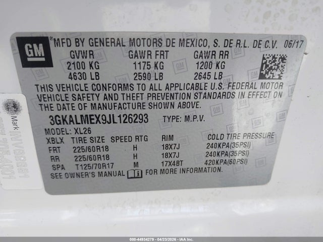 GMC Terrain Sle 2018 3GKALMEX9JL126293 Image 9