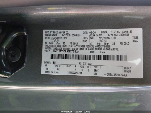 1FTMF1E56LKD75524 Ford F-150 Xlt