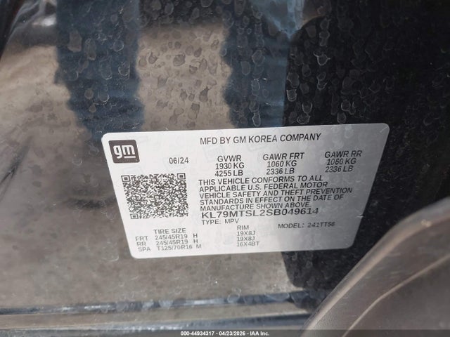 KL79MTSL2SB049614 Chevrolet Trailblazer Fwd Rs
