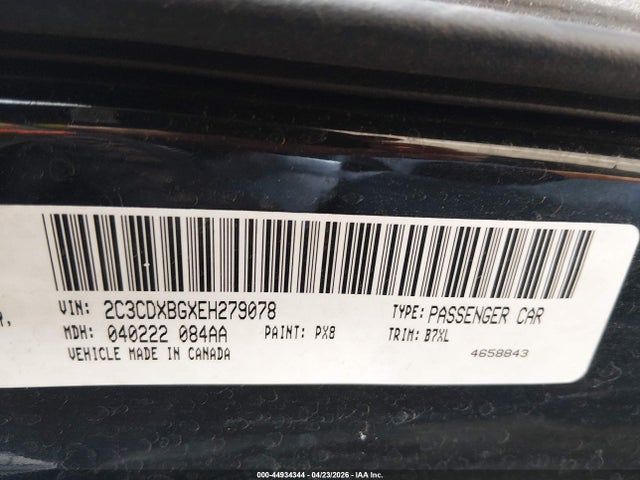 Продажа на аукционе авто 2014 Dodge Charger Se, vin: 2C3CDXBGXEH279078, номер лота: 44934344