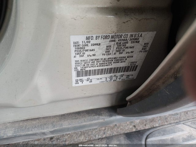 Продажа на аукционе авто 2003 Ford Escape Xlt, vin: 1FMYU93143KB24017, номер лота: 44934368