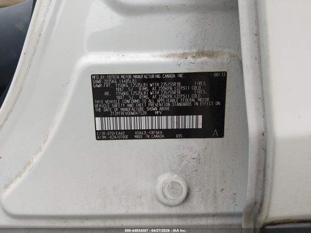 Продаж на аукціоні авто 2013 Toyota Rav4 Limited, vin: 2T3YFREV0DW047539, номер лоту: 44934397