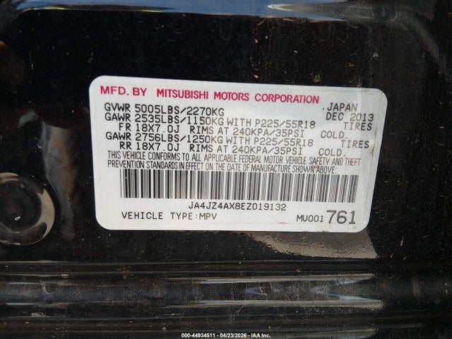 Aukcja sprzedaży 2014 Mitsubishi Outlander Gt, vin: JA4JZ4AX8EZ019132, numer aukcji: 44934511