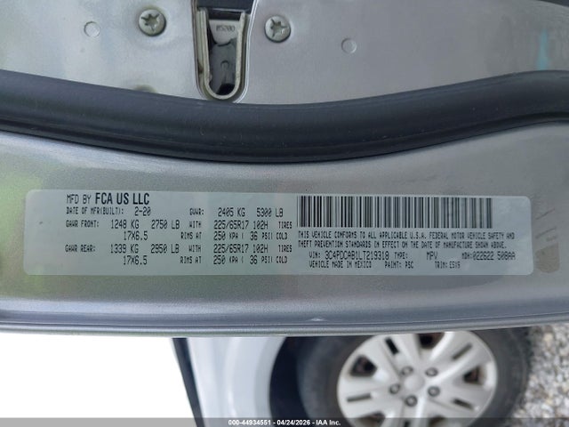 Продаж на аукціоні авто 2020 Dodge Journey Se Value, vin: 3C4PDCAB1LT219318, номер лоту: 44934551
