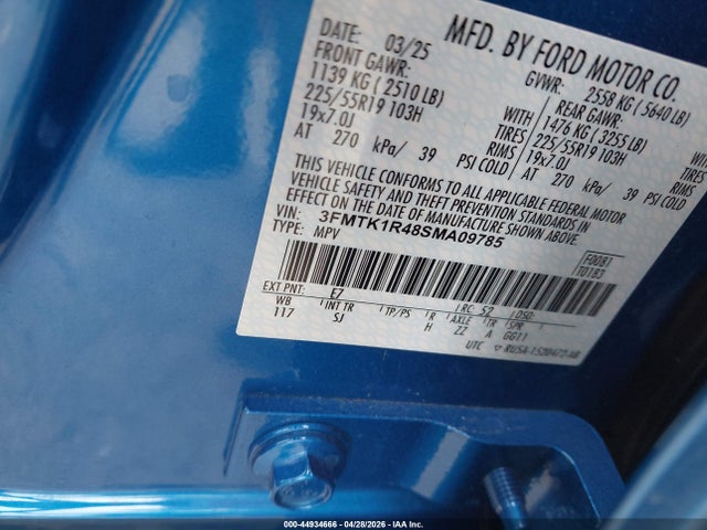 3FMTK1R48SMA09785 Ford Mustang Mach-e Select
