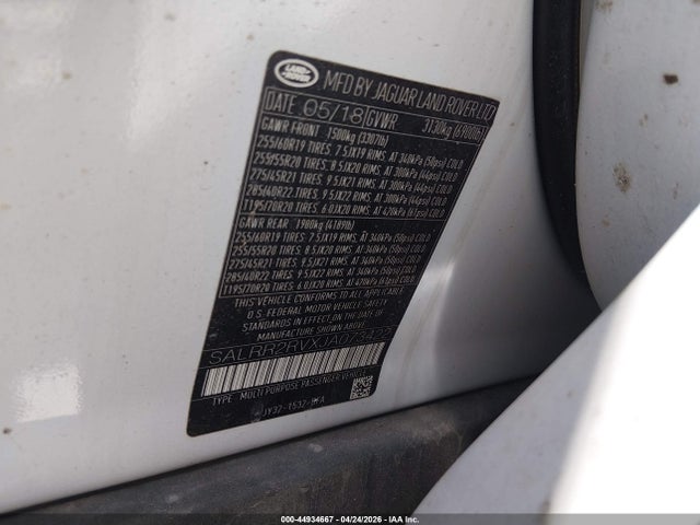 Land Rover Discovery Hse 2018 SALRR2RVXJA073422 Image 9