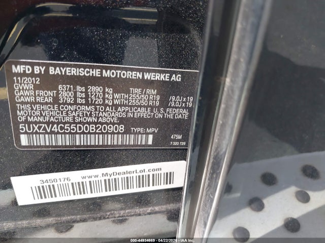 Продажа на аукционе авто 2013 Bmw X5 Xdrive35i/xdrive35i Premium/xdrive35i Sport Activity, vin: 5UXZV4C55D0B20908, номер лота: 44934669