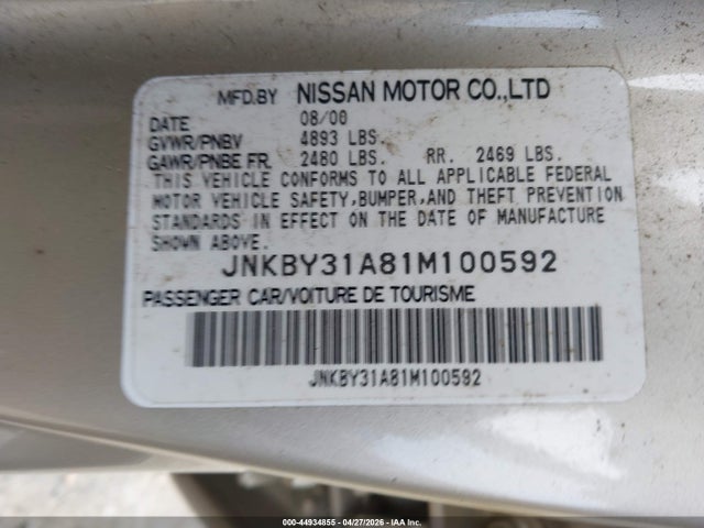 Продажа на аукционе авто 2001 Infiniti Q45, vin: JNKBY31A81M100592, номер лота: 44934855