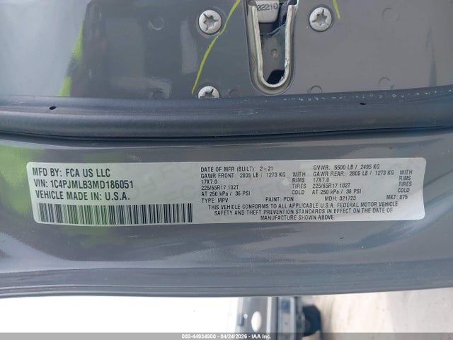 Jeep Cherokee Latitude Plus 4x4 2021 1C4PJMLB3MD186051 Image 9