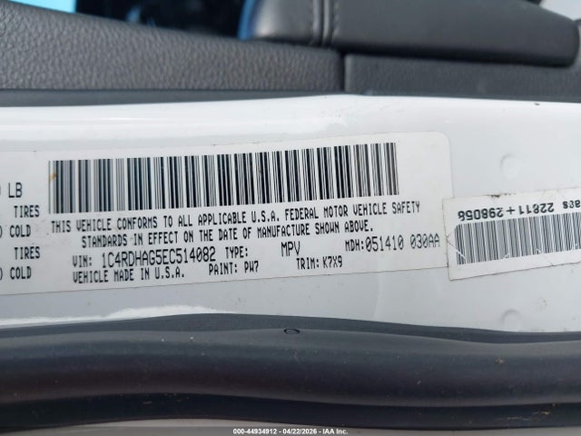 2014 Dodge Durango Sxt მანქანა იყიდება აუქციონზე, vin: 1C4RDHAG5EC514082, აუქციონის ნომერი: 44934912