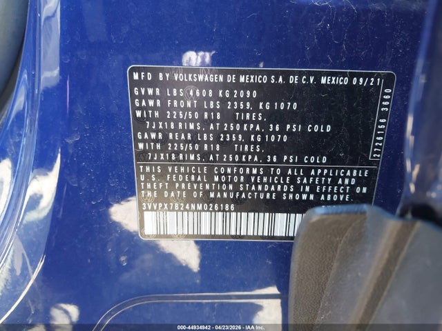 3VVPX7B24NM026186 Volkswagen Taos 1.5t Se